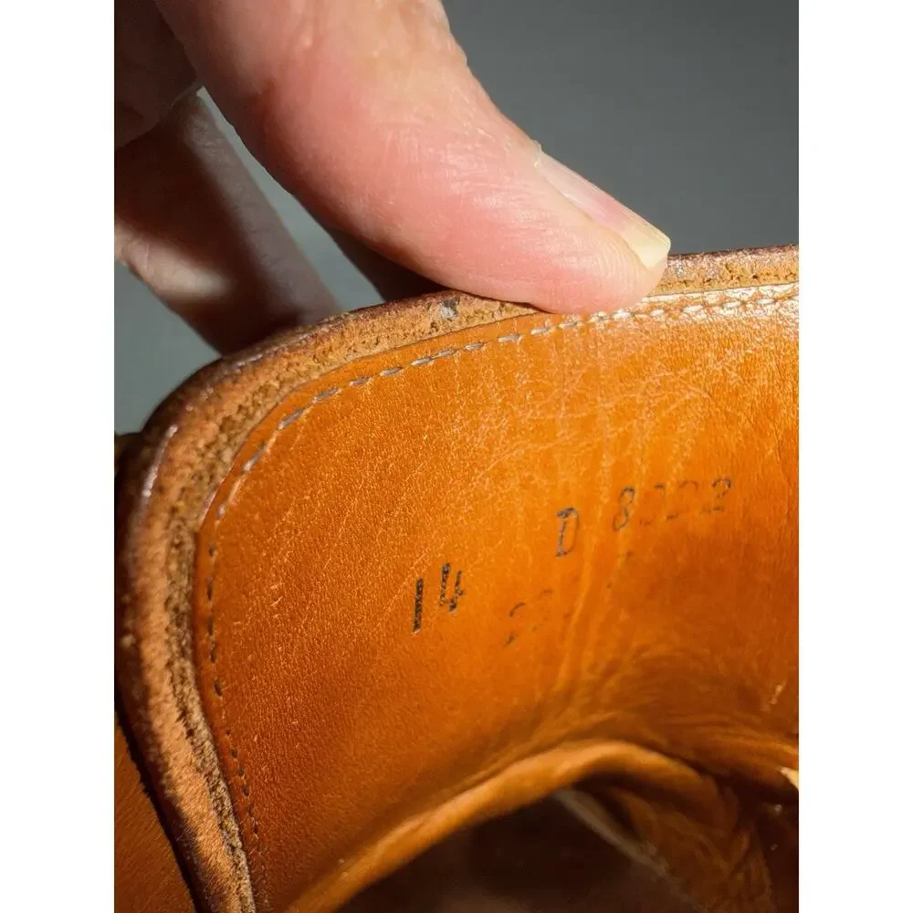 Allen Edmonds Lubbock Brown Leather Monk Strap Size 14 D